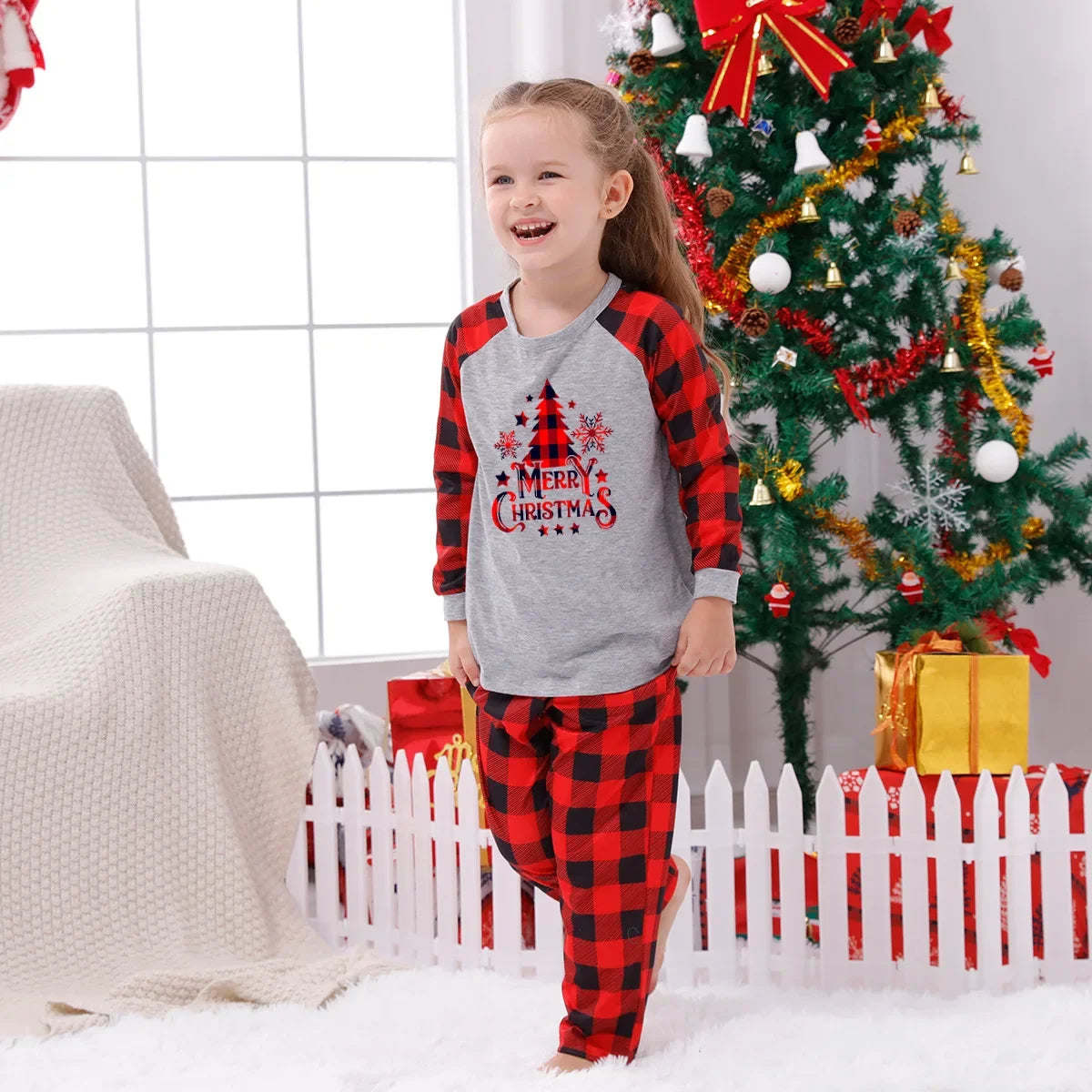 Christmas Tree Print Pjs Family Matching Outfits Boys Girls Pajamas Mother Father Kids Clothing Set Soft Loose Pijamas Xmas Look