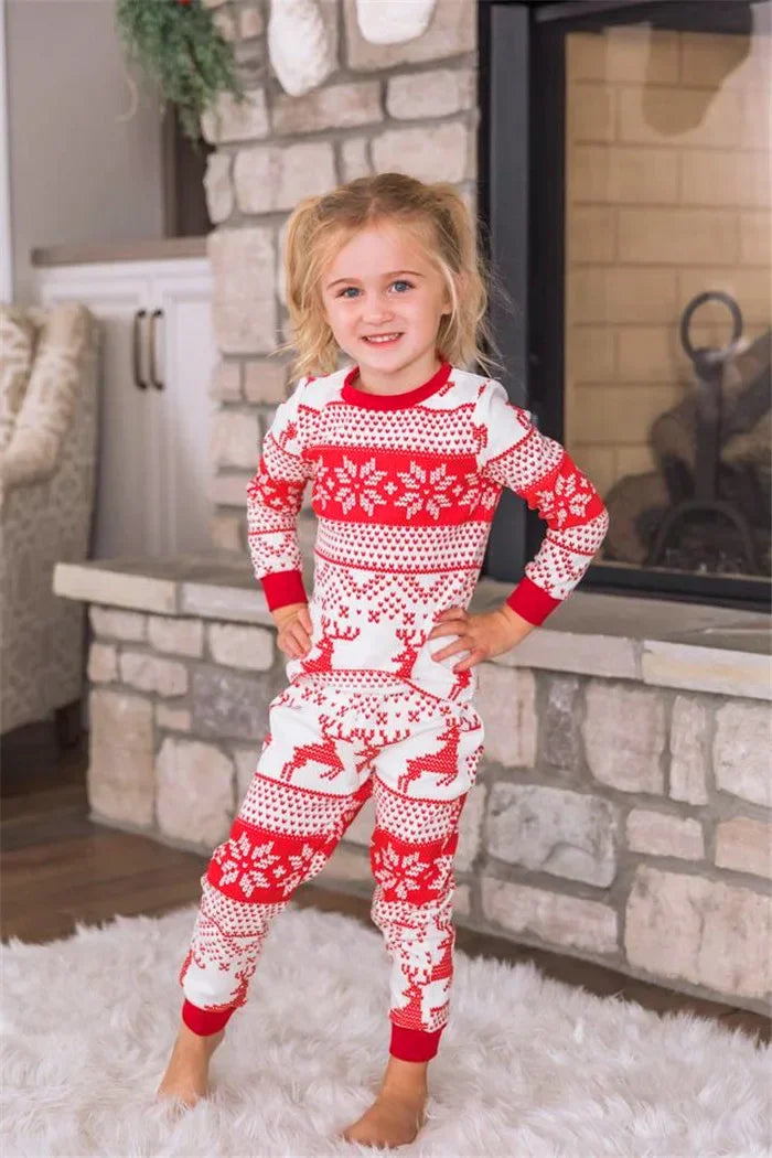 2025 Winter Christmas Look Wear All Elk Print Family Matching Outfits Mom Daughter Dad Son Pajamas Set Baby Romper Pjs Xmas Gift