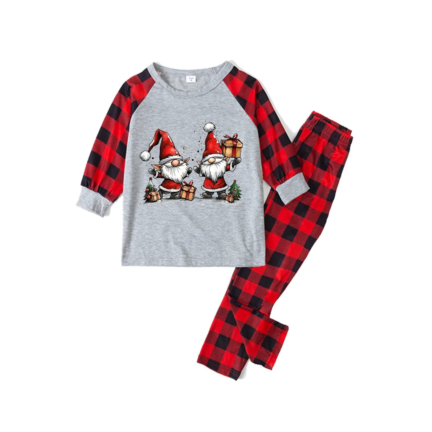 2025 New Santa Claus Print Christmas Matching Pajamas Set for Family Full Sleeve Two Pieces Suit Baby Romper Xmas Look Pyjamas