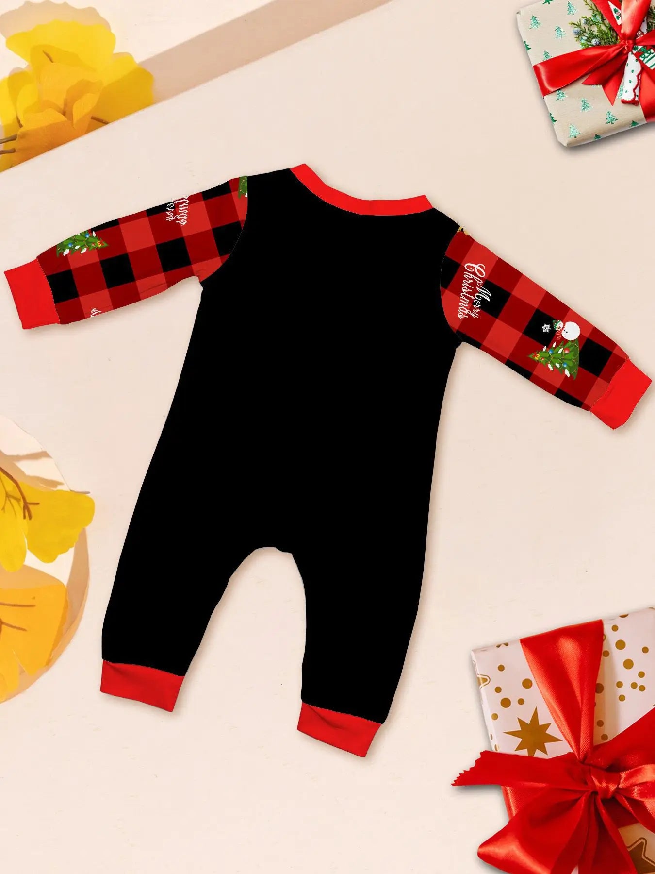 2026 New Year's Clothes Family Christmas Pajamas Set Adults Kids Matching Outfit Full Sleeve 2 Pcs Suit Baby&dog Romper Xmas Pjs