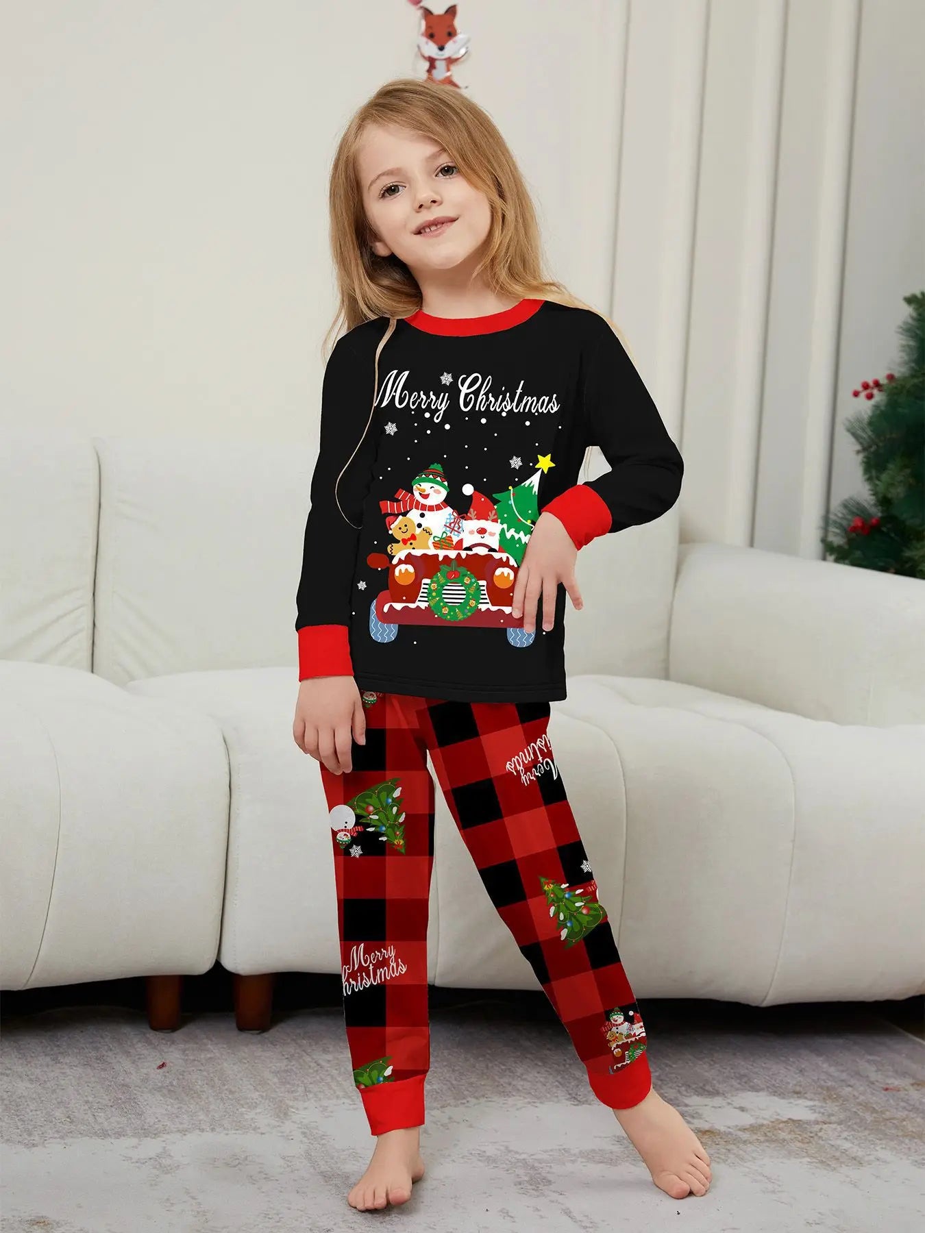 2026 New Year's Clothes Family Christmas Pajamas Set Adults Kids Matching Outfit Full Sleeve 2 Pcs Suit Baby&dog Romper Xmas Pjs