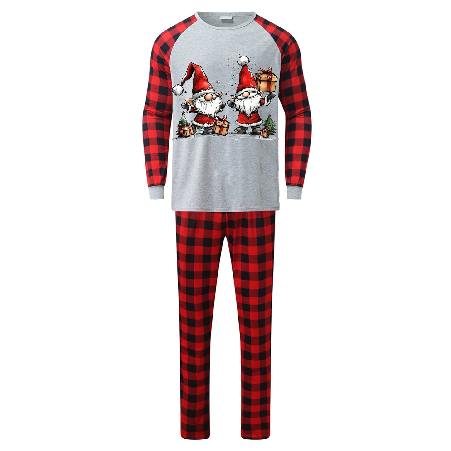 2025 New Santa Claus Print Christmas Matching Pajamas Set for Family Full Sleeve Two Pieces Suit Baby Romper Xmas Look Pyjamas