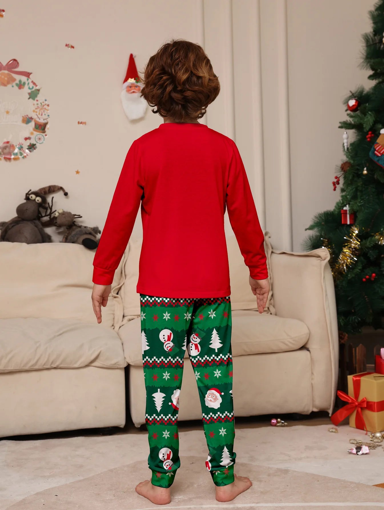 2025 Christmas Family Matching Pajamas Set Adults Kids New Year's Costumes Elk Print Full Sleeve 2 Pcs Suit Sleepwear Xmas Look