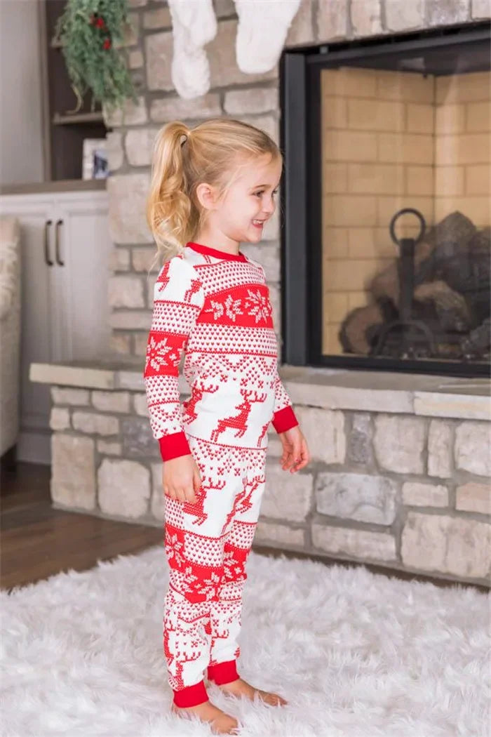 2025 Winter Christmas Look Wear All Elk Print Family Matching Outfits Mom Daughter Dad Son Pajamas Set Baby Romper Pjs Xmas Gift