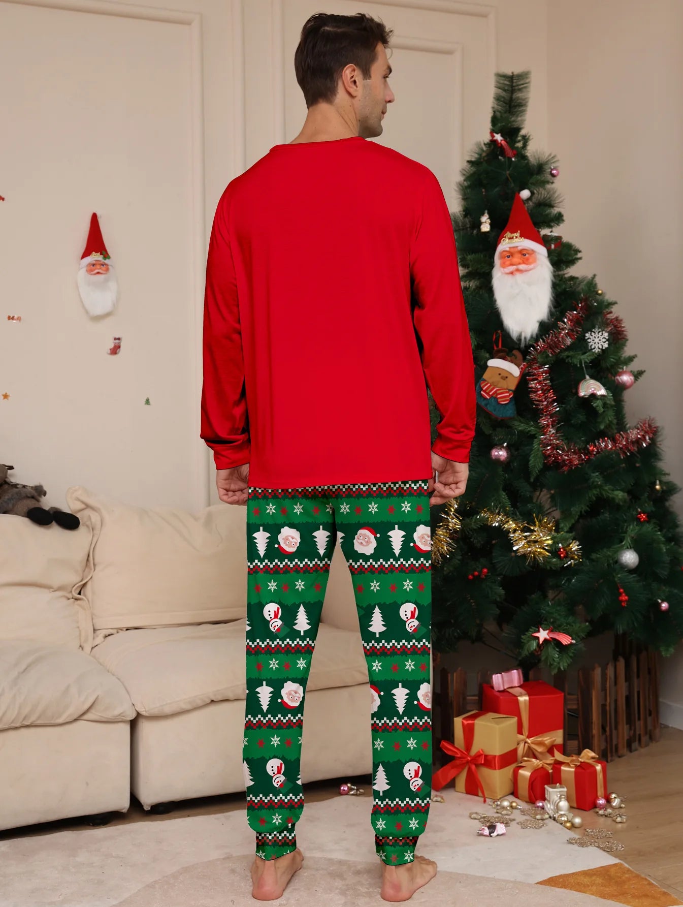 2025 Christmas Family Matching Pajamas Set Adults Kids New Year's Costumes Elk Print Full Sleeve 2 Pcs Suit Sleepwear Xmas Look