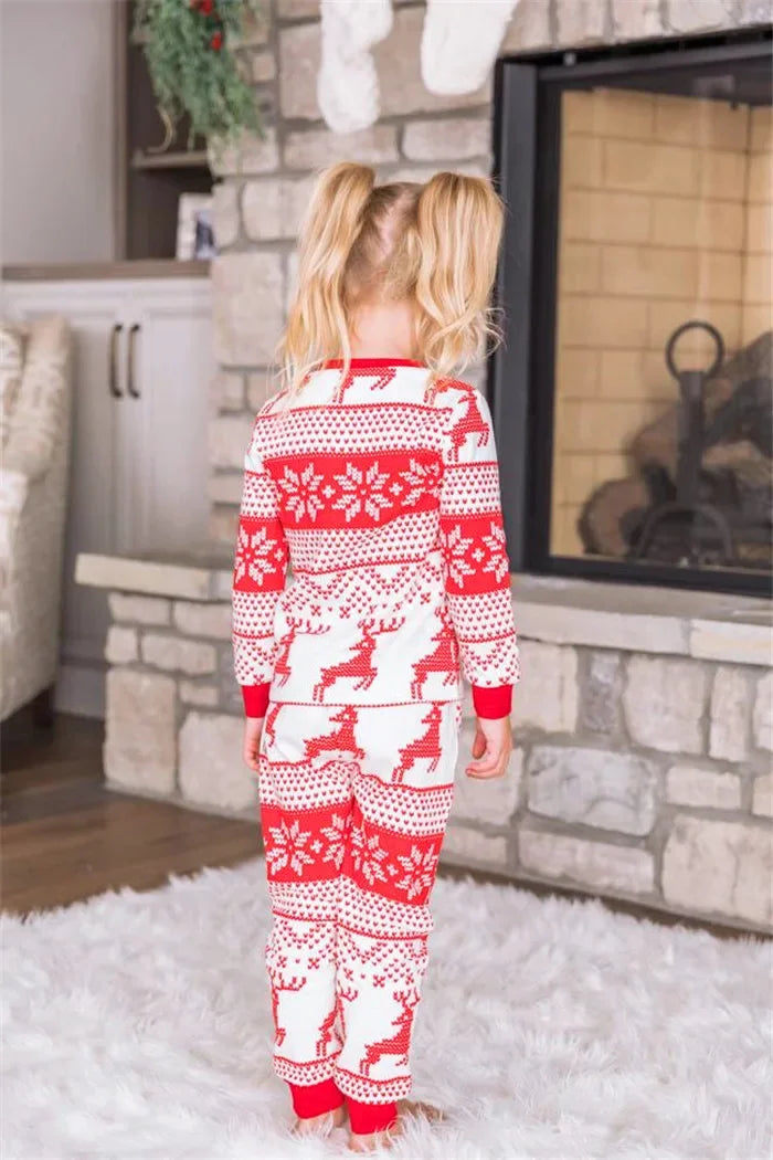 2025 Winter Christmas Look Wear All Elk Print Family Matching Outfits Mom Daughter Dad Son Pajamas Set Baby Romper Pjs Xmas Gift