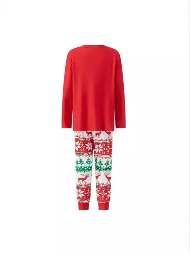 2025 Family Matching Pajamas Cartoon Print Adults Kids Christmas Clothing Set.
