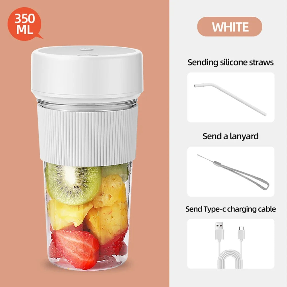 Wireless Portable Juicing Bucket Electric 800ml Sports Cup Fresh Fruit Juicer With Large Capacity and 10 Stainless Steel Blades