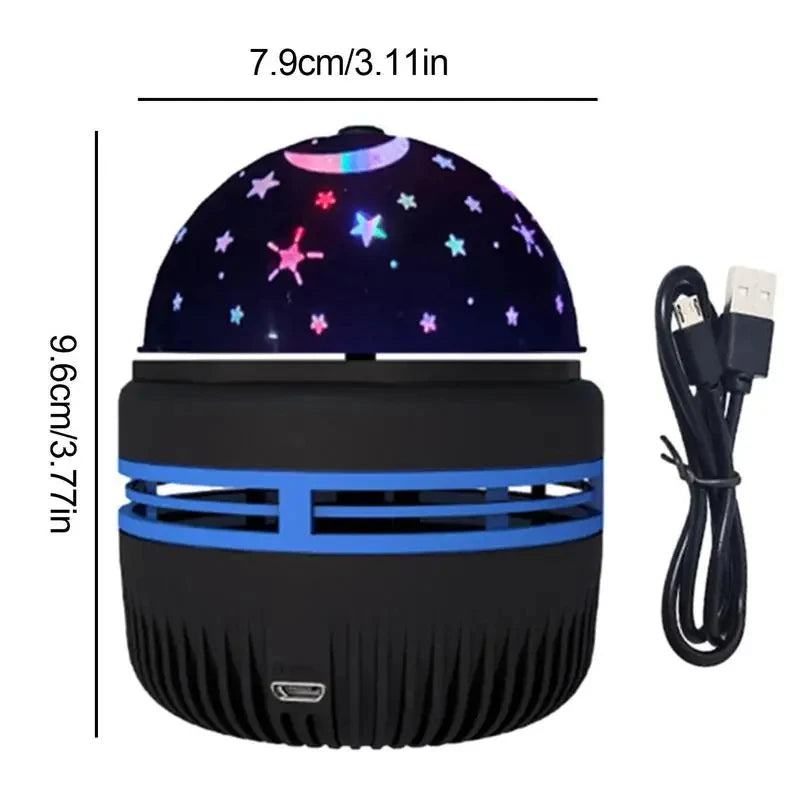Night Lights USB Rotating Projector Lamp Magic Ball Moon Star Christmas Lights Home Room Atmosphere Decorations