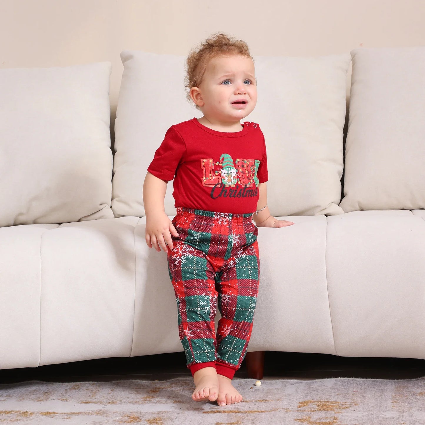 2025 Christmas Pajamas Set Short Sleeve O Neck T-Shirt+Trousers 2 Pieces Suit Family Matching Outfits Print Homewear Xmas Look