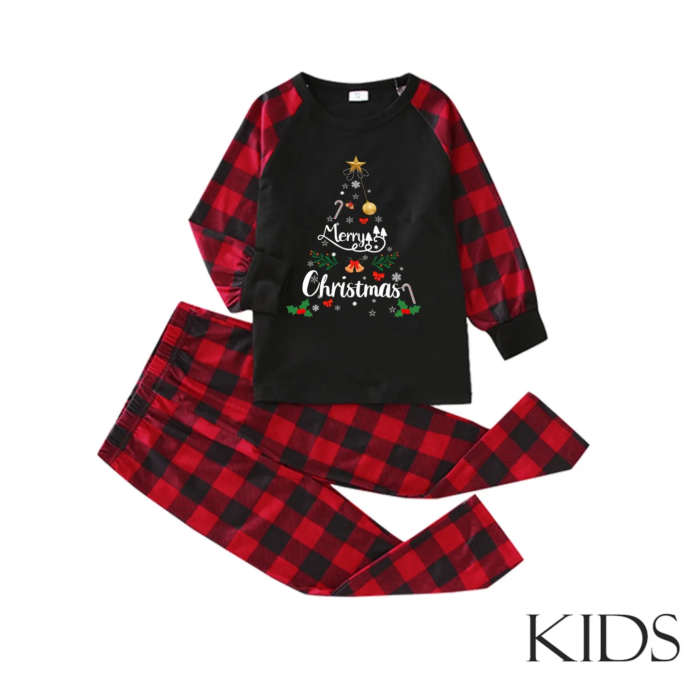 2025 New Family Matching Outfits Merry Christmas Print Adults Kids 2 Pieces Pajamas Set Soft Loose Sleepwear Xmas Look Pyjamas