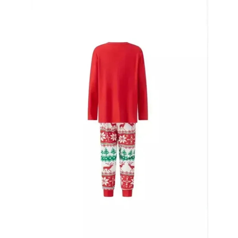 2025 Family Matching Pajamas Cartoon Print Adults Kids Christmas Clothing Set.