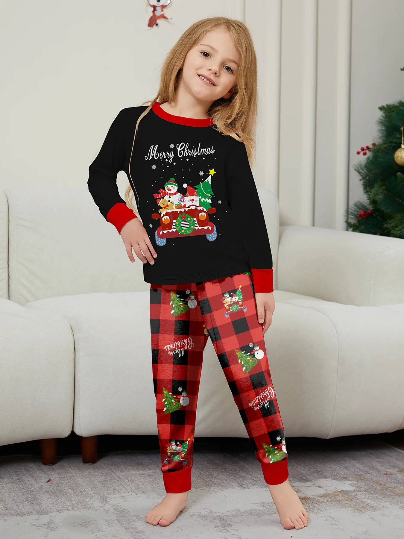 2026 New Year's Clothes Family Christmas Pajamas Set Adults Kids Matching Outfit Full Sleeve 2 Pcs Suit Baby&dog Romper Xmas Pjs