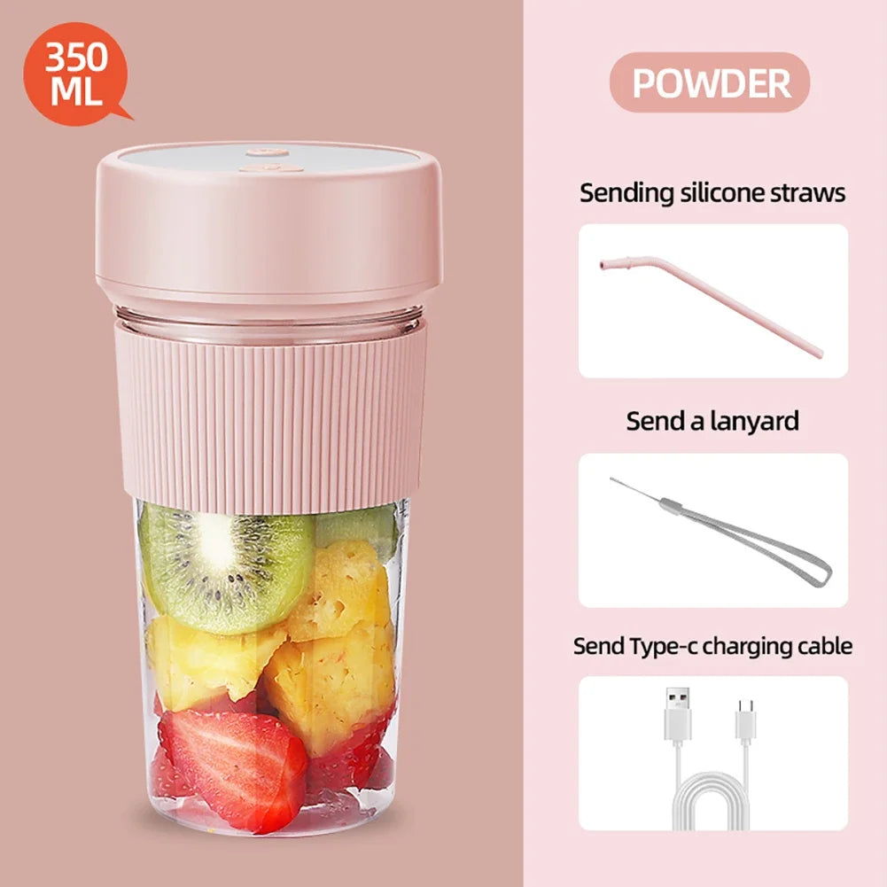 Wireless Portable Juicing Bucket Electric 800ml Sports Cup Fresh Fruit Juicer With Large Capacity and 10 Stainless Steel Blades
