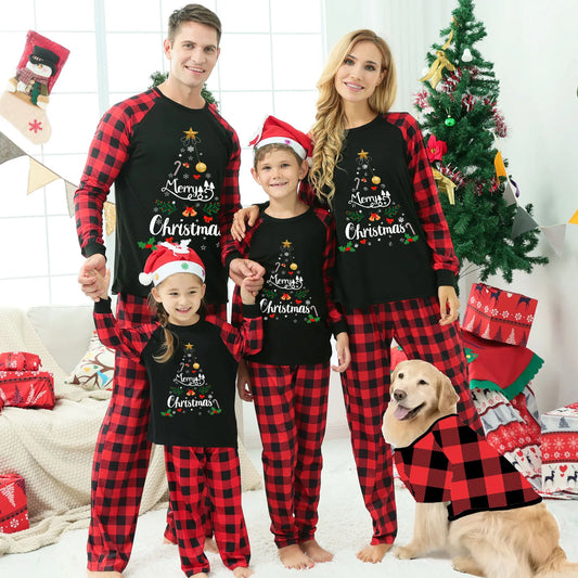 2025 New Family Matching Outfits Merry Christmas Print Adults Kids 2 Pieces Pajamas Set Soft Loose Sleepwear Xmas Look Pyjamas