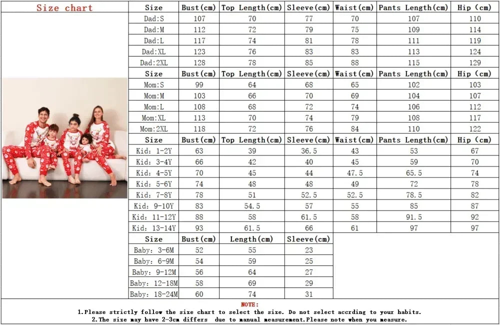 New Family Christmas Pyjamas Cartoon Elk Print Adults Kids Matching Clothing Set Full Sleeve 2 Pieces Suit Xmas Sleepwear
