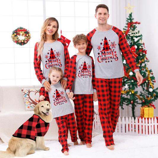 Christmas Tree Print Pjs Family Matching Outfits Boys Girls Pajamas Mother Father Kids Clothing Set Soft Loose Pijamas Xmas Look