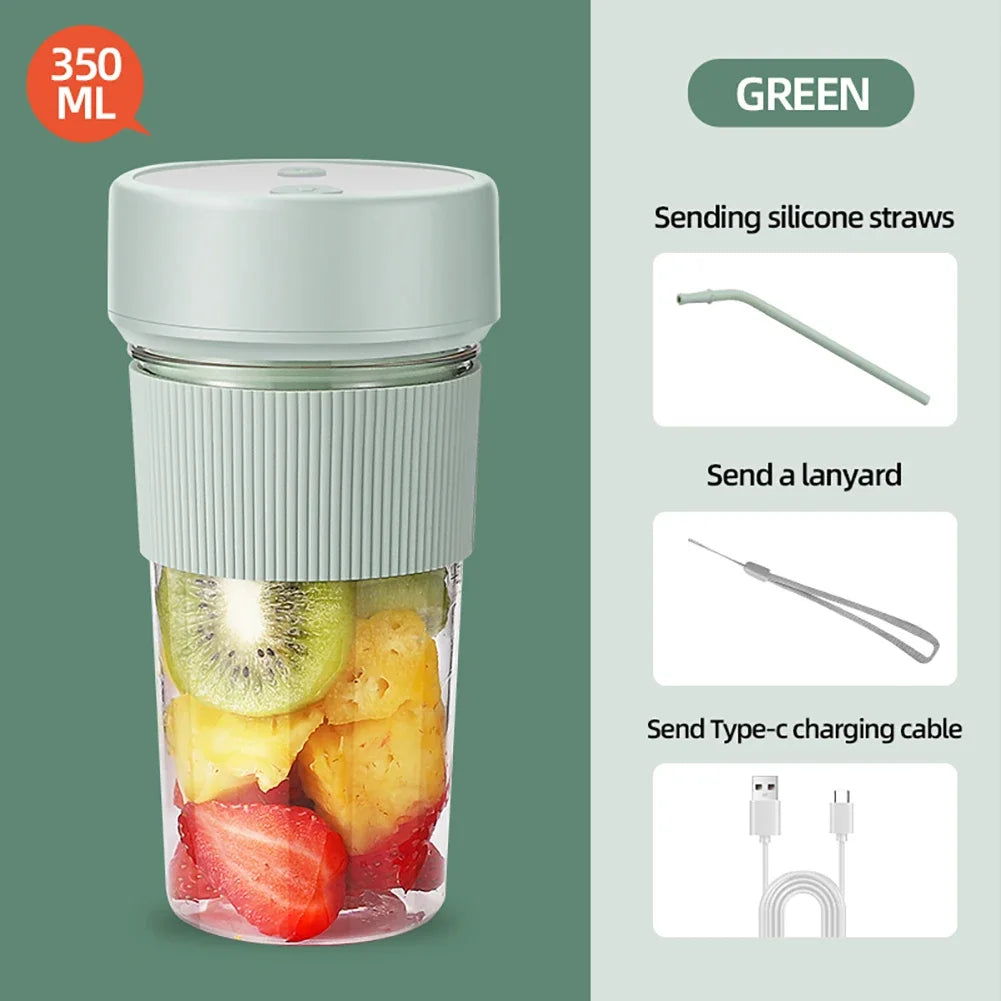 Wireless Portable Juicing Bucket Electric 800ml Sports Cup Fresh Fruit Juicer With Large Capacity and 10 Stainless Steel Blades