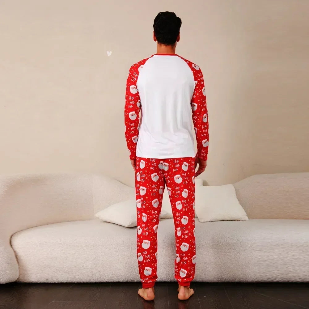 New Family Christmas Pyjamas Cartoon Elk Print Adults Kids Matching Clothing Set Full Sleeve 2 Pieces Suit Xmas Sleepwear