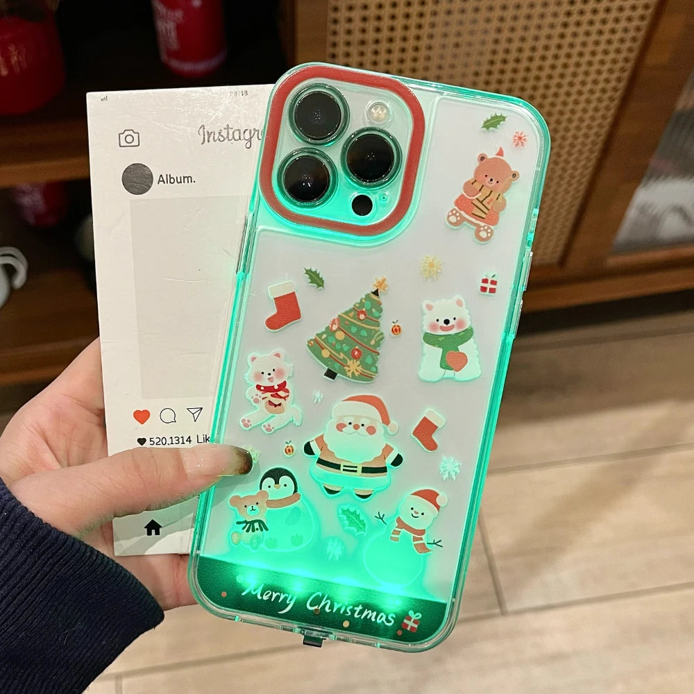 Christmas Elk Snowman Santa Claus Phone Case For iPhone 11 12 13 14 15 16 17 Pro Max Air Plus Cover