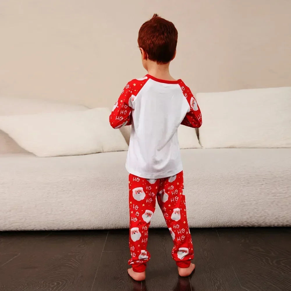 New Family Christmas Pyjamas Cartoon Elk Print Adults Kids Matching Clothing Set Full Sleeve 2 Pieces Suit Xmas Sleepwear