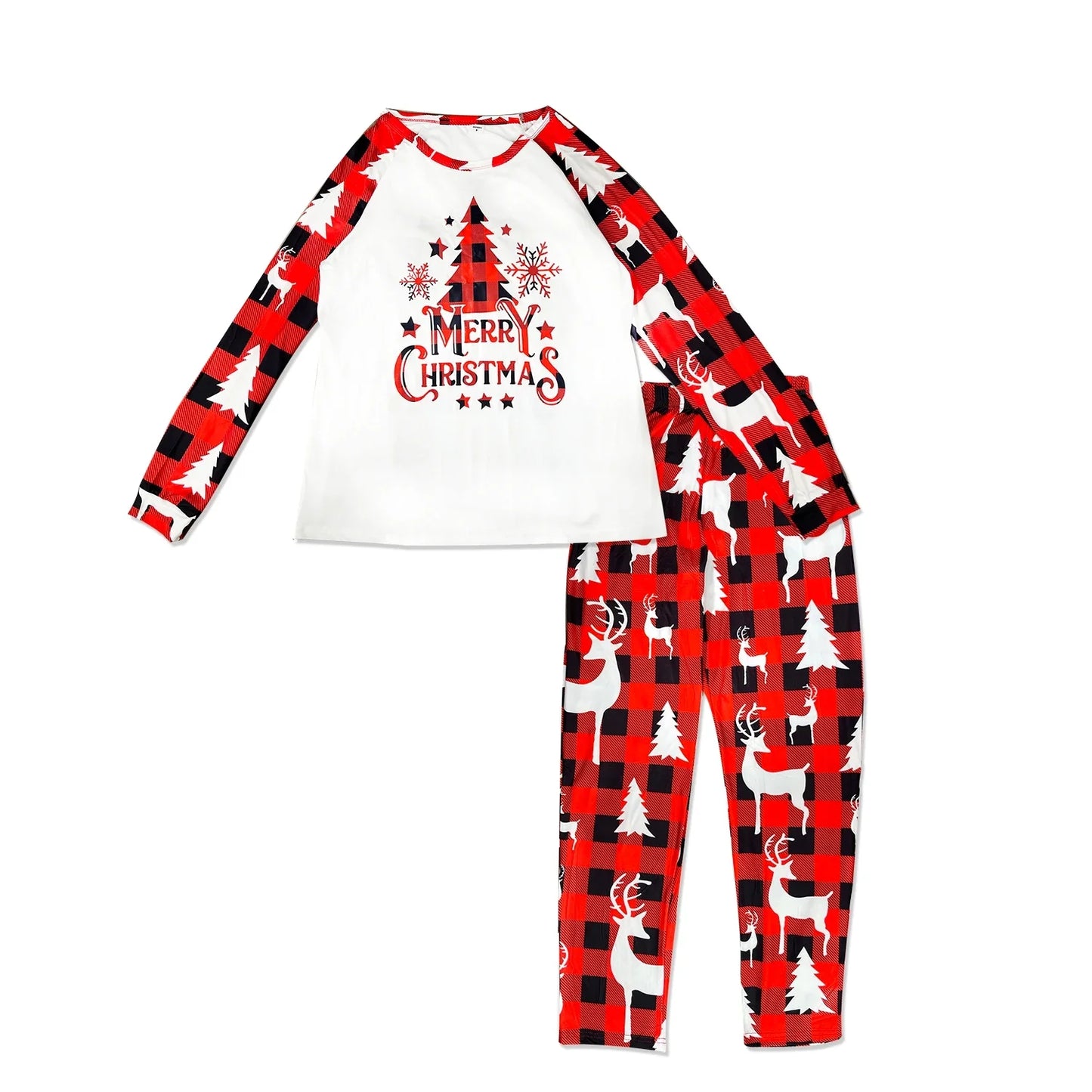 New 2025 Year's Costume for Family Christmas Pajamas Set Elk Print Mom Daughter Dad Son Matching Clothes Soft Sleepwear Xmas Look Pjs