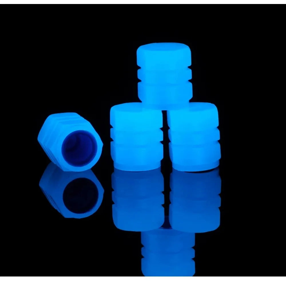 Led Tire Valve Caps Motorcycle Bike Wheel Nozzle Dustproof Tire Valve Stem Fluorescent Night Glowing Car Decor