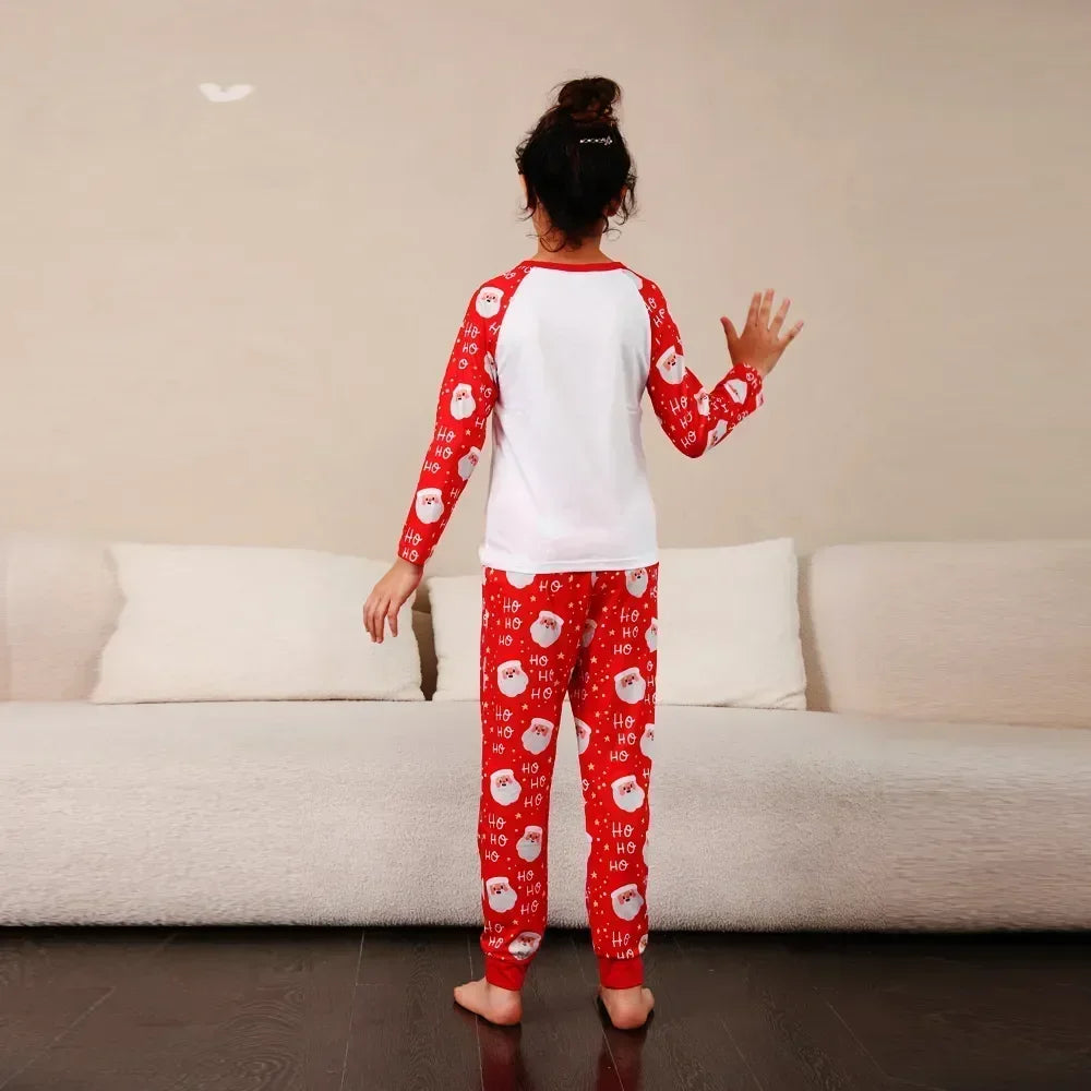 New Family Christmas Pyjamas Cartoon Elk Print Adults Kids Matching Clothing Set Full Sleeve 2 Pieces Suit Xmas Sleepwear